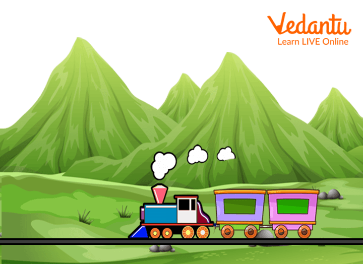 The train among the hills