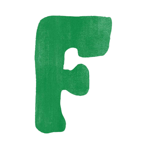 an image of letter F written in green colour