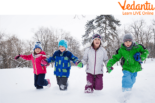 Children Enjoying Winters