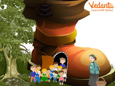 The woman and her twelve children living in a giant’s shoes