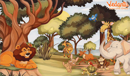 All Animals of the Forest Came to the Lion