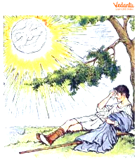 Traveller enjoys the sunrays