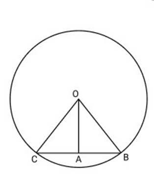 If OA is perpendicular to CB and OB is equal to 5cm and OA is equal to 3cm