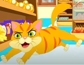 Cat Chasing the Mice to the Hole