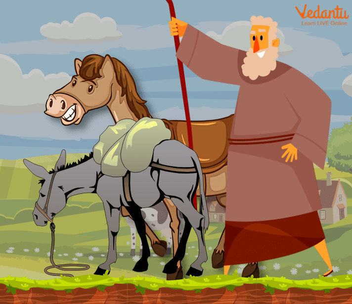 The washerman with his donkey and horse