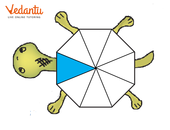 1/8 of the shape is coloured