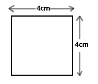 Square with side of length 4 cm