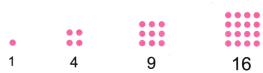 his sequence is the product of a number multiplied by itself