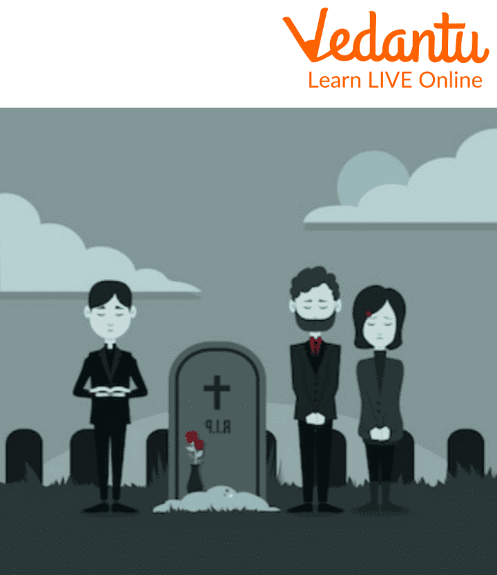A funeral takes place for the man