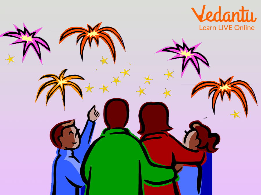 People Watching Fireworks on New Year