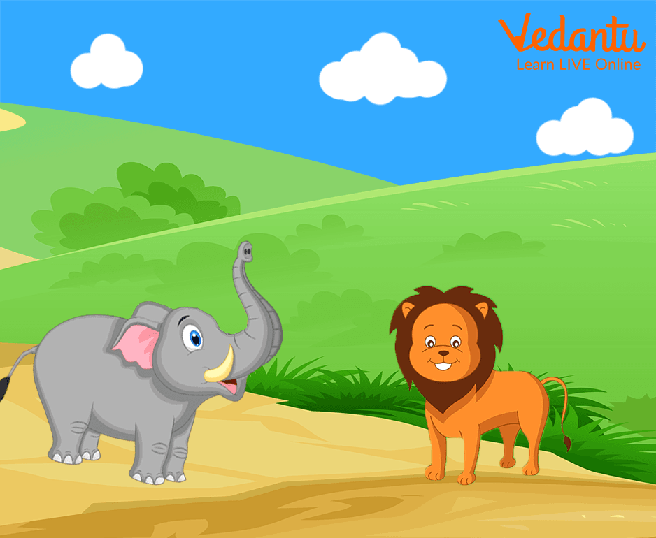 Elephant And the Lion’s Cub