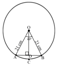 In a circle of radius 21 cm, an arc subtends an angle of 60° at the center