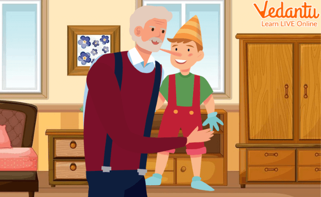 Pinocchio and the toymaker living happily ever after