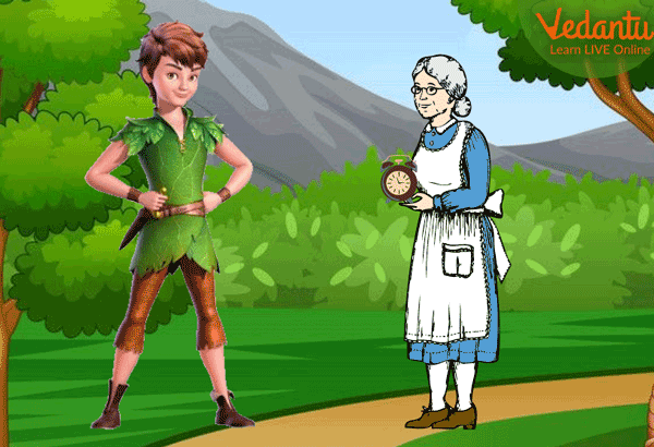 The Old Woman gives the Soldier a Magical Cloak