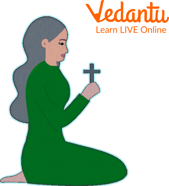 Lady Praying for Her Son