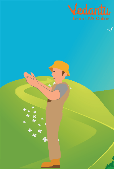The farmer praying to God
