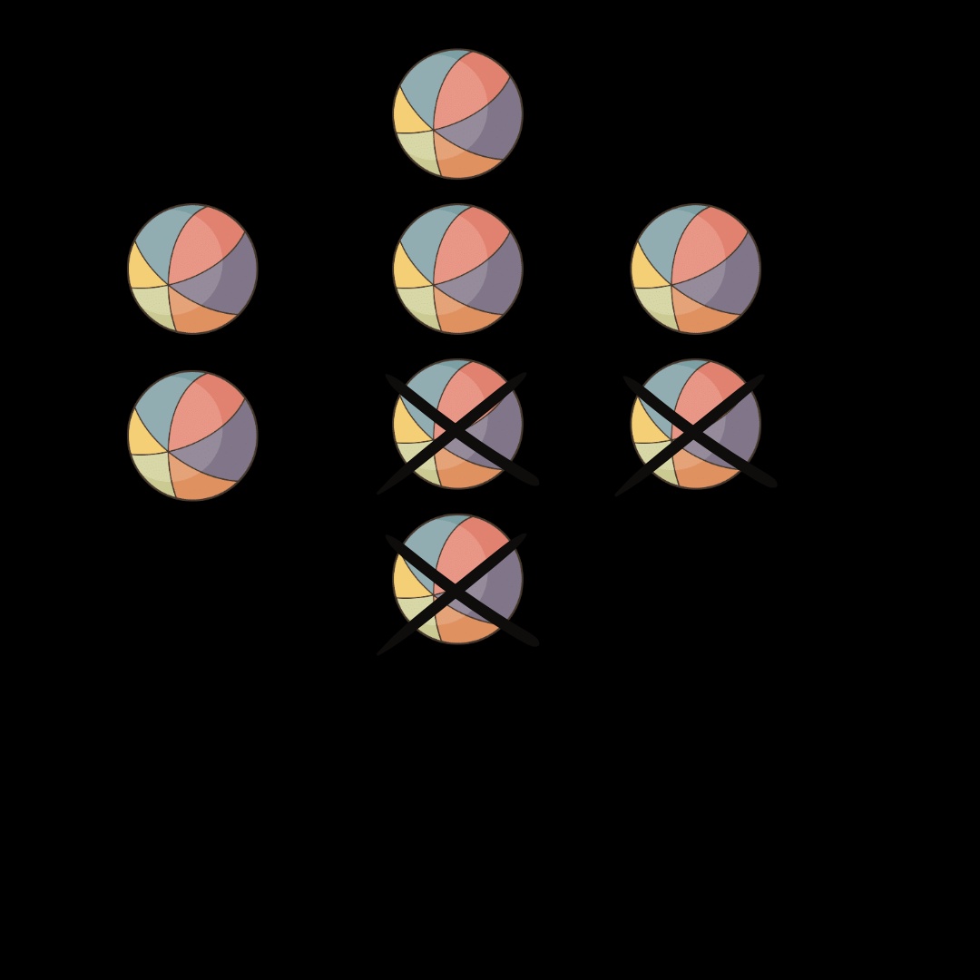 8 circles 3 are crossed