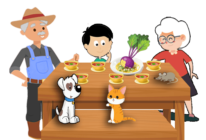 Everyone Enjoying the Turnip Soup