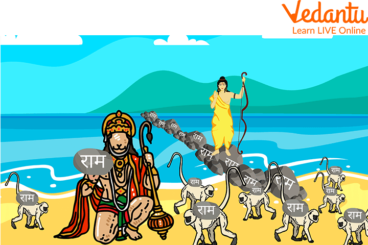 Rama’s Vanara Sena Writing on Stones