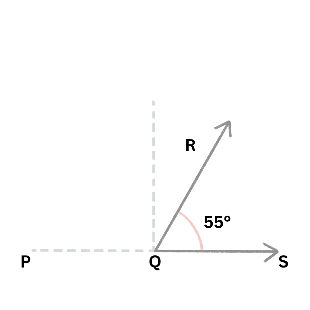 a 55- degree angle