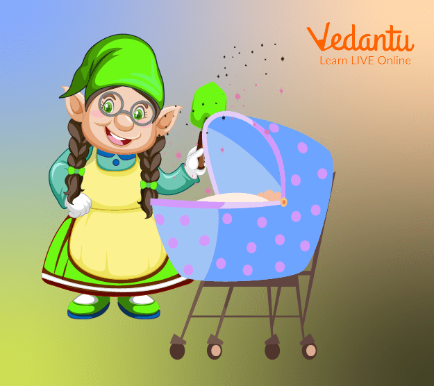 The last fairy giving her blessing to the infant