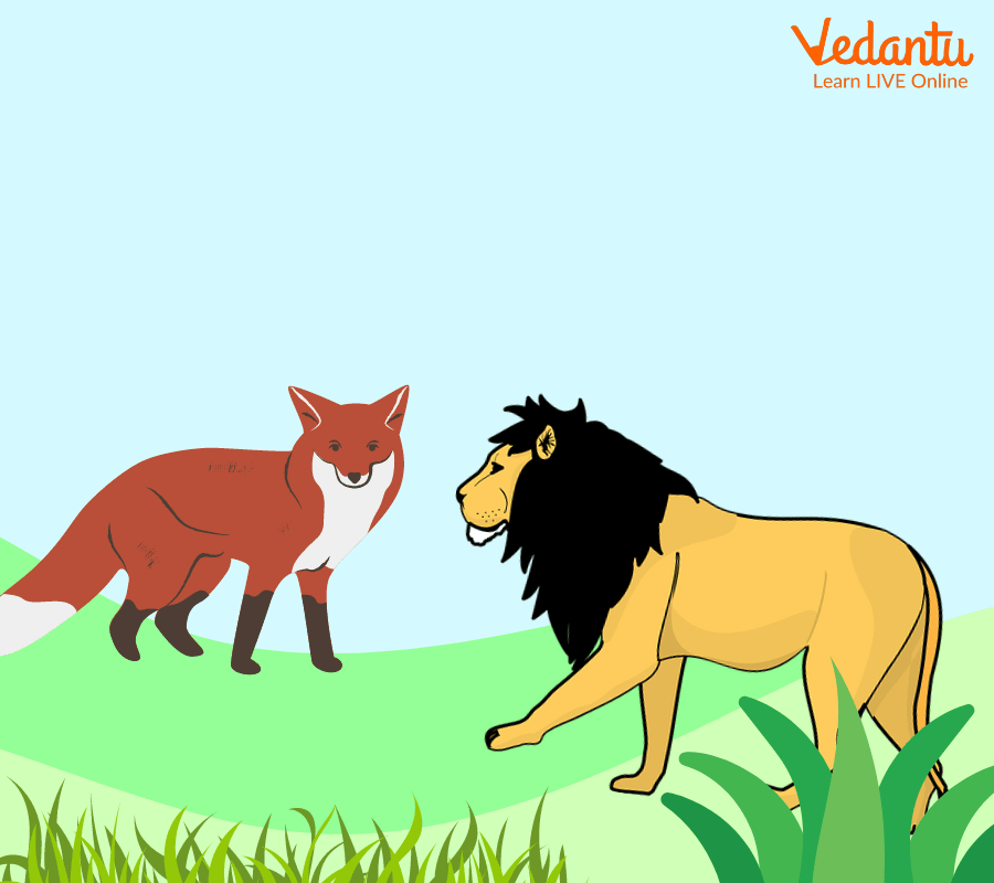 The Lion Confronting The Wolf