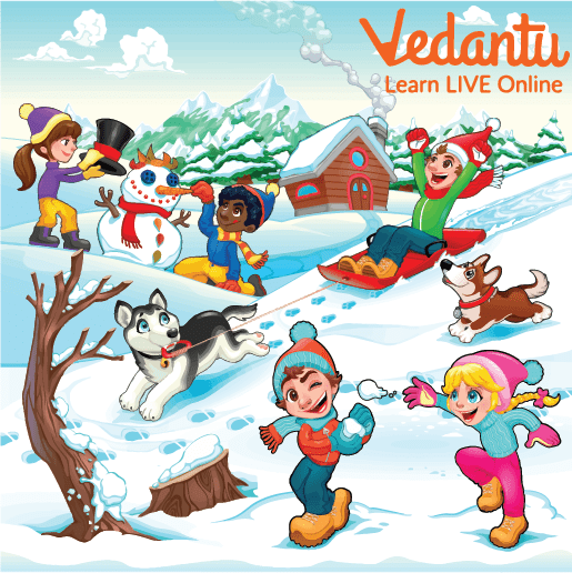 Children Playing in The Snow