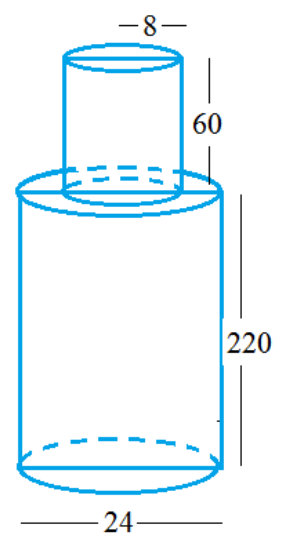 small cylinder sitting on a large cylinder