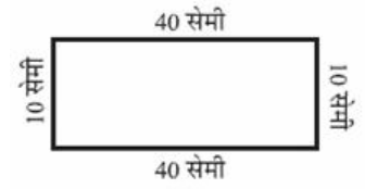 आयत जिसकी लंबाई 40 सेमी और  चौड़ाई 10 सेमी