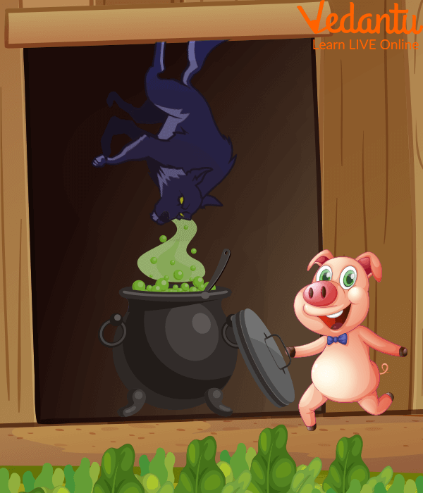 The tiny pig, recovering the wolf