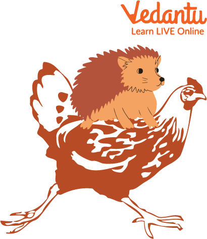 Hans riding on his Rooster