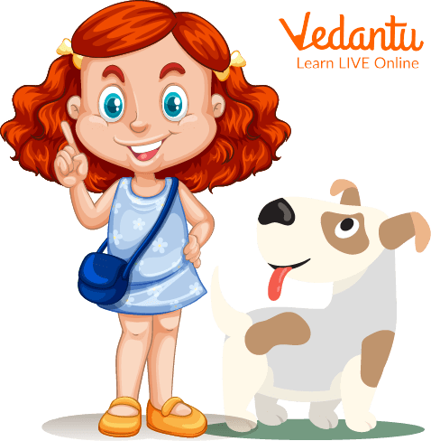 A child with her dog