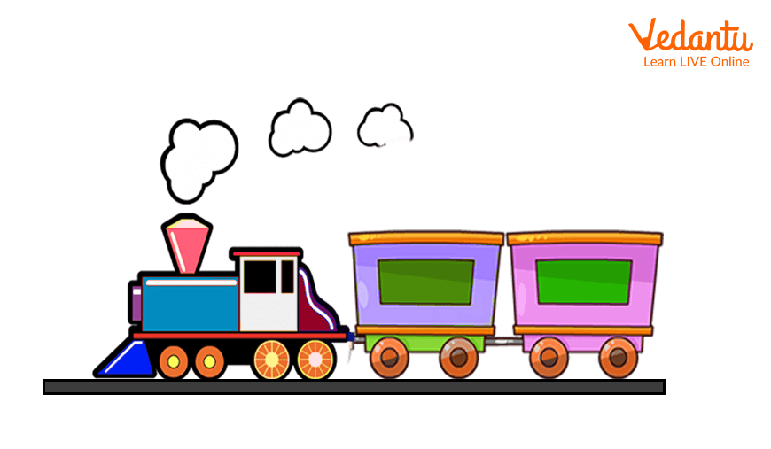 A train with smoke