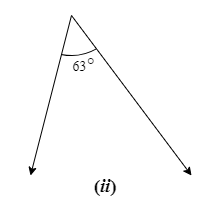 Complement of \[63{}^\circ =90{}^\circ -63{}^\circ =27{}^\circ \]