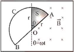 The loop is now made to rotate with a constant angular velocity
