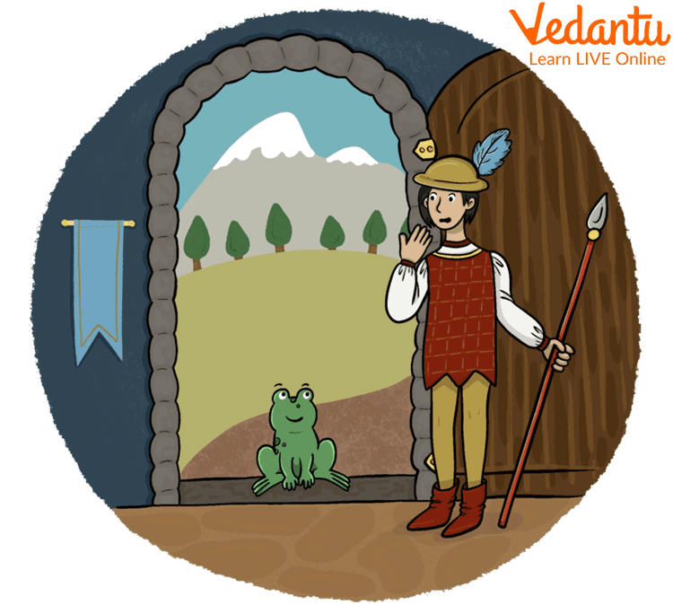 Servant, opening the door