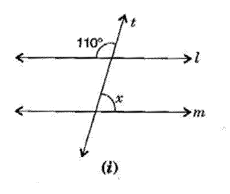 \[(ii)\] Given, \[l\parallel m\]and t is transversal line.