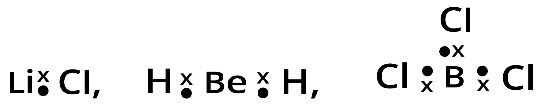 \[LiC{l_2},Be{H_2}\] तथा \[BC{l_3}\]