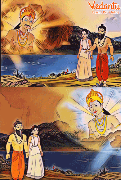 The Priest and his daughter with the Sun God and the Cloud God