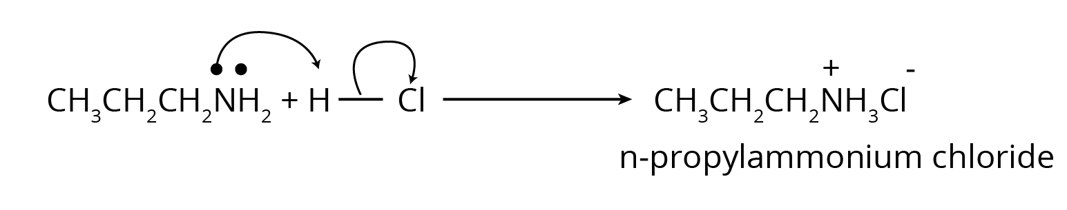 $C{{H}_{3}}C{{H}_{2}}C{{H}_{2}}N{{H}_{2}}+HCl\to $