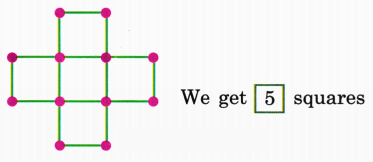 Use matchsticks to make a square so that it has squares on all its sides. How many squares did you get