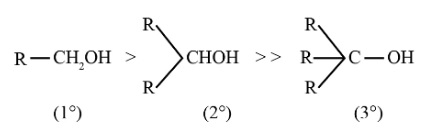 1° alcohol, 2° alcohol and 3° alcohol