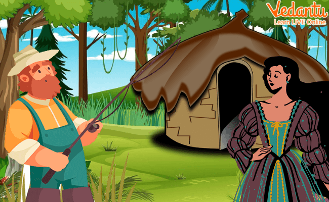 The woman and the fisherman with their hovel