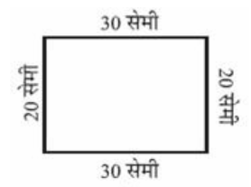 आयत जिसकी लंबाई 30 सेमी और  चौड़ाई 20 सेमी