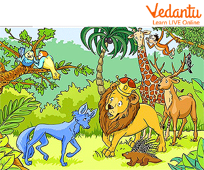 The Blue Jackal Howled and Got Caught by the Animals