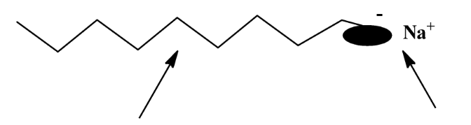 Showing soap molecule